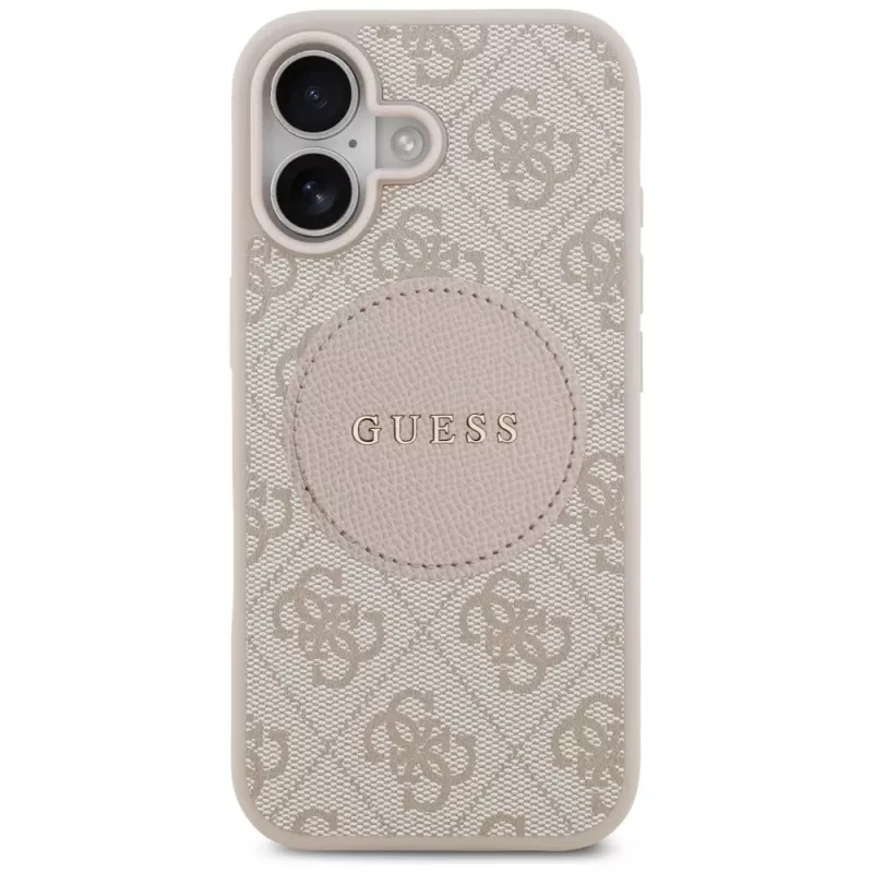 Capa MagSafe Guess 4G Circle Classic Logo para iPhone 17, rosa