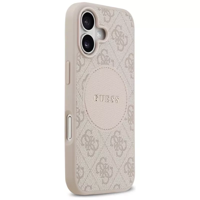 Capa MagSafe Guess 4G Circle Classic Logo para iPhone 17, rosa