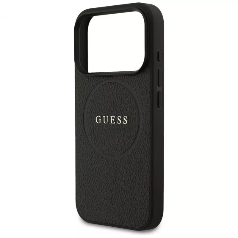 Capa MagSafe Guess Grained Ring para iPhone 17 Pro, preto