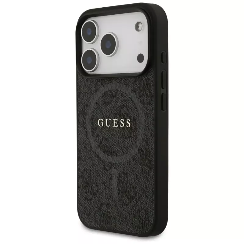 Capa Guess 4G Ring Classic Logo MagSafe para iPhone 17 Pro (preto)