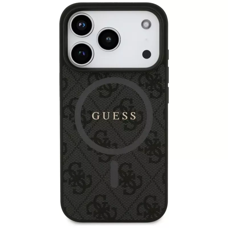 Capa Guess 4G Ring Classic Logo MagSafe para iPhone 17 Pro (preto)