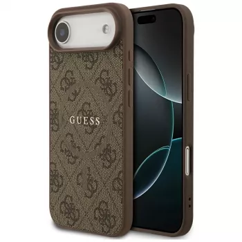 Capa Guess 4G Ring Classic Logo MagSafe para iPhone Air, castanho