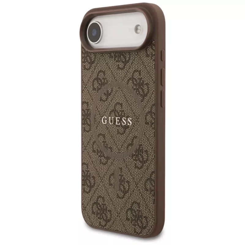 Capa Guess 4G Ring Classic Logo MagSafe para iPhone Air, castanho