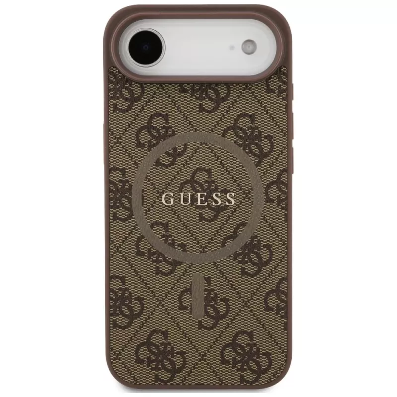 Capa Guess 4G Ring Classic Logo MagSafe para iPhone Air, castanho