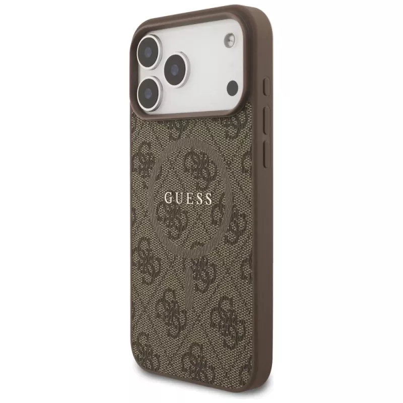 Capa Guess 4G Ring Classic Logo MagSafe para iPhone 17 Pro Max (castanho)