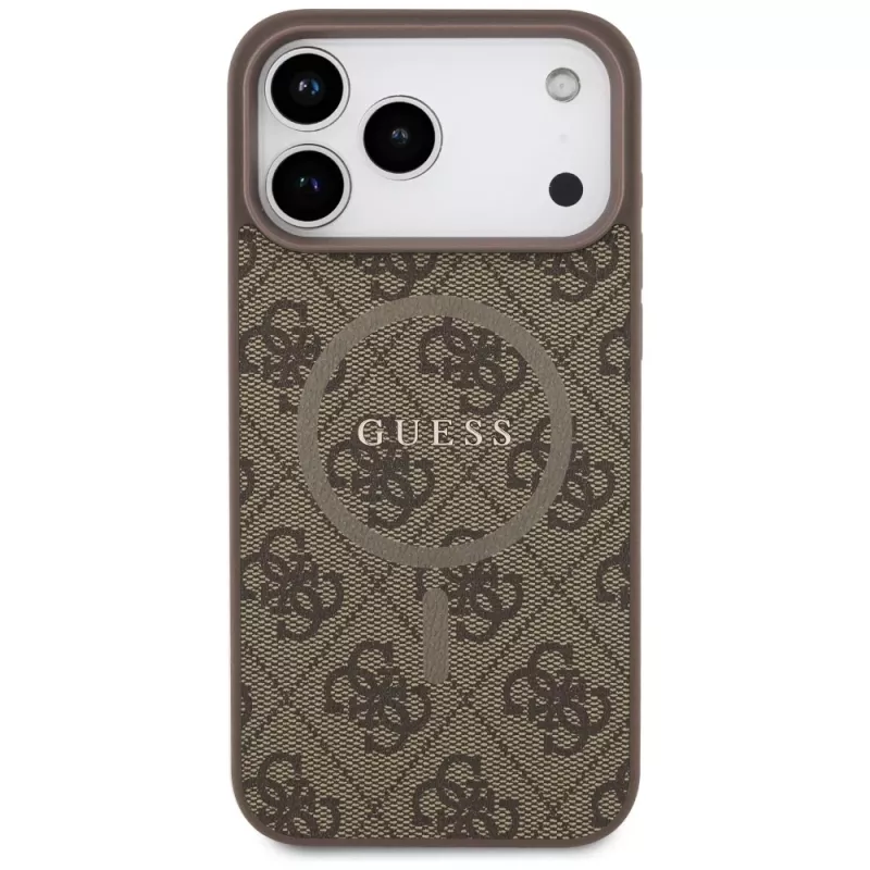 Capa Guess 4G Ring Classic Logo MagSafe para iPhone 17 Pro Max (castanho)