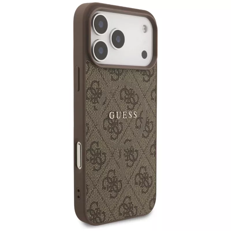 Capa Guess 4G Ring Classic Logo MagSafe para iPhone 17 Pro Max (castanho)