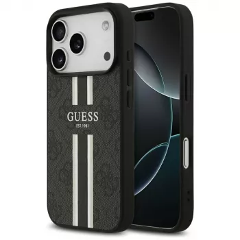 Capa Guess 4G Printed Stripes MagSafe para iPhone 17 Pro (preto)