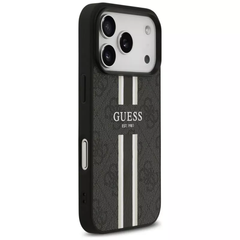 Capa Guess 4G Printed Stripes MagSafe para iPhone 17 Pro (preto)