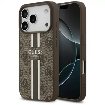 Capa Guess 4G Printed Stripes MagSafe para Apple iPhone 17 Pro - castanho