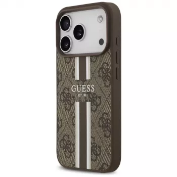 Capa Guess 4G Printed Stripes MagSafe para Apple iPhone 17 Pro - castanho