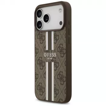 Capa Guess 4G Printed Stripes MagSafe para iPhone 17 Pro Max (castanho)