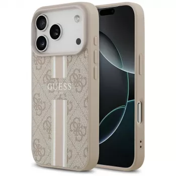 Capa Guess 4G Printed Stripes MagSafe para iPhone 17 Pro (rosa)
