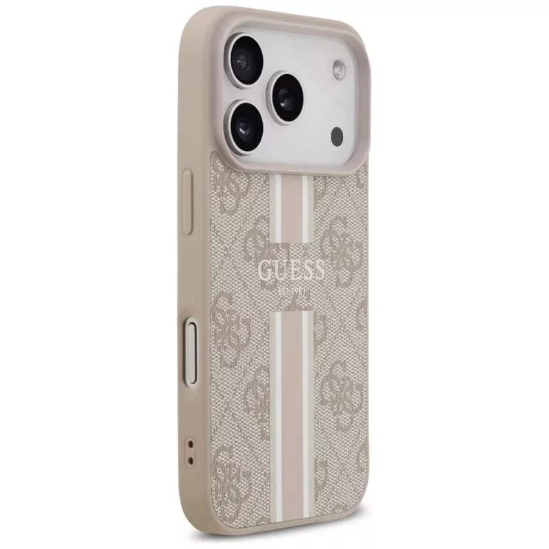 Capa Guess 4G Printed Stripes MagSafe para iPhone 17 Pro (rosa)