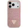 Capa Guess Rhinestone Triangle Logo para iPhone 17 Pro, rosa