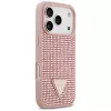 Capa Guess Rhinestone Triangle Logo para iPhone 17 Pro, rosa