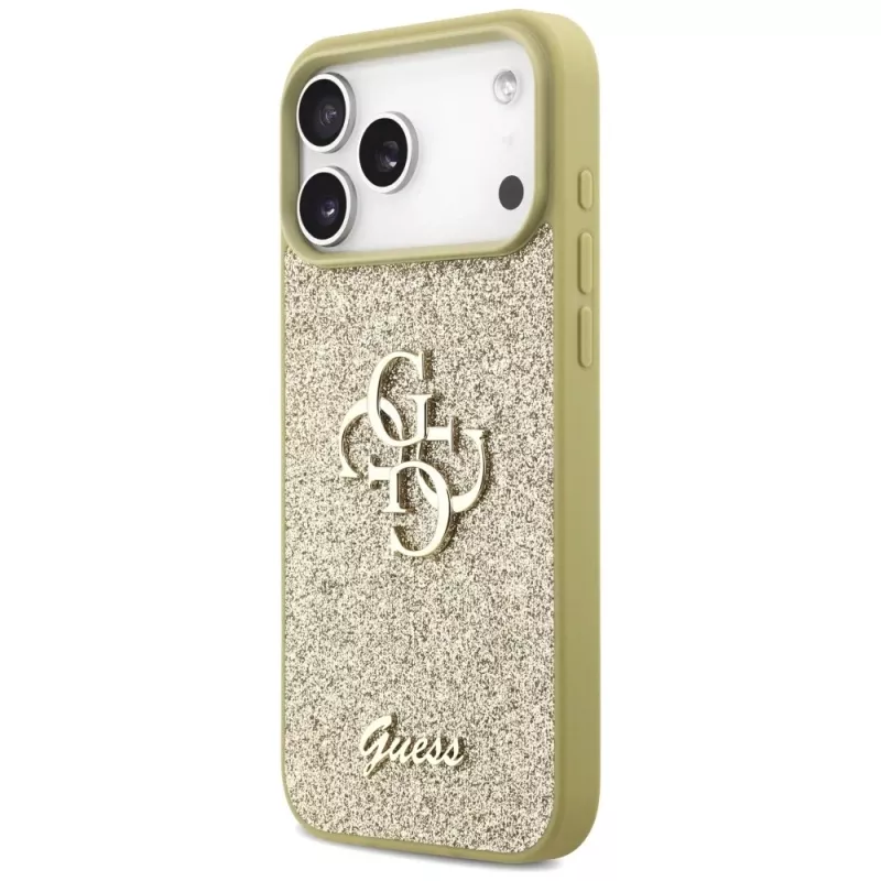 Capa Guess Fixed Glitter Big 4G para iPhone 17 Pro Max (dourado)
