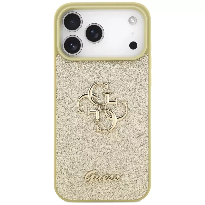 Capa Guess Fixed Glitter Big 4G para iPhone 17 Pro Max (dourado)