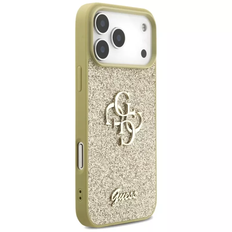 Capa Guess Fixed Glitter Big 4G para iPhone 17 Pro Max (dourado)