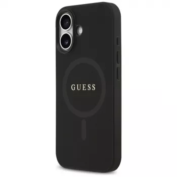 Capa Guess Saffiano Classic Logo MagSafe para iPhone 17, preto