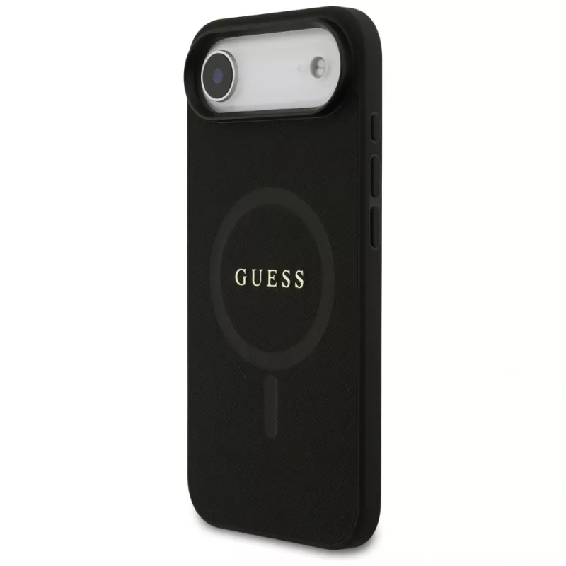 Capa Guess Saffiano Classic Logo MagSafe para iPhone Air, preto