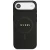 Capa Guess Saffiano Classic Logo MagSafe para iPhone Air, preto
