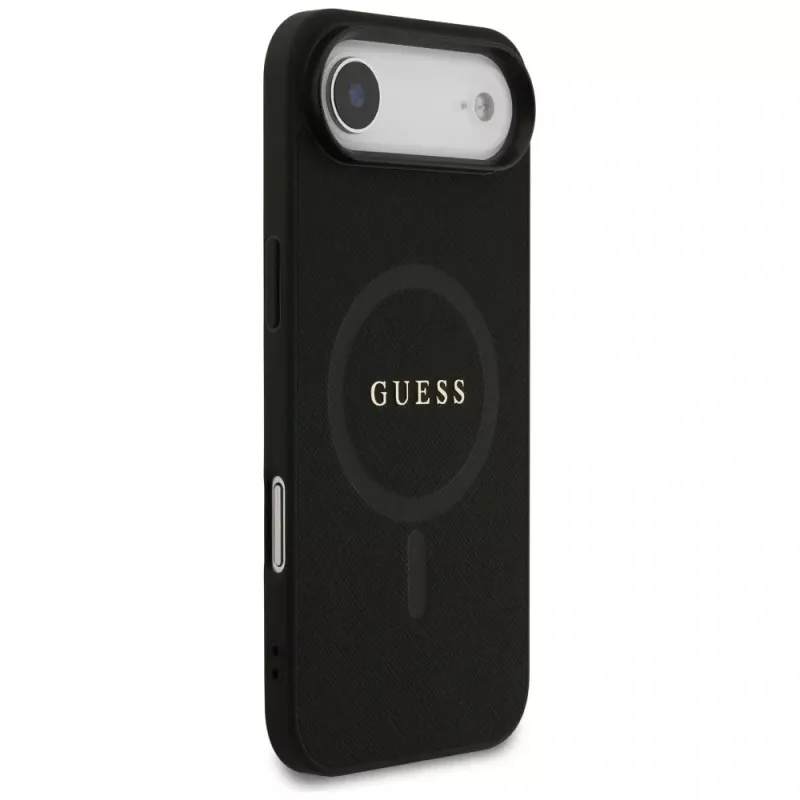 Capa Guess Saffiano Classic Logo MagSafe para iPhone Air, preto