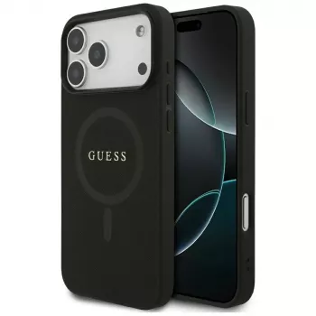 Capa Guess Saffiano Classic Logo MagSafe para iPhone 17 Pro Max, preto