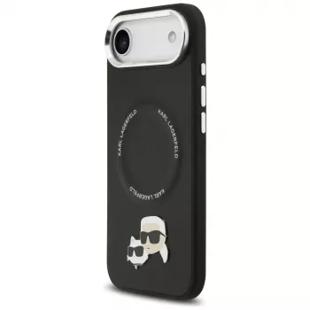 Capa KARL LAGERFELD Karl & Choupette Pins MagSafe para iPhone Air, preto