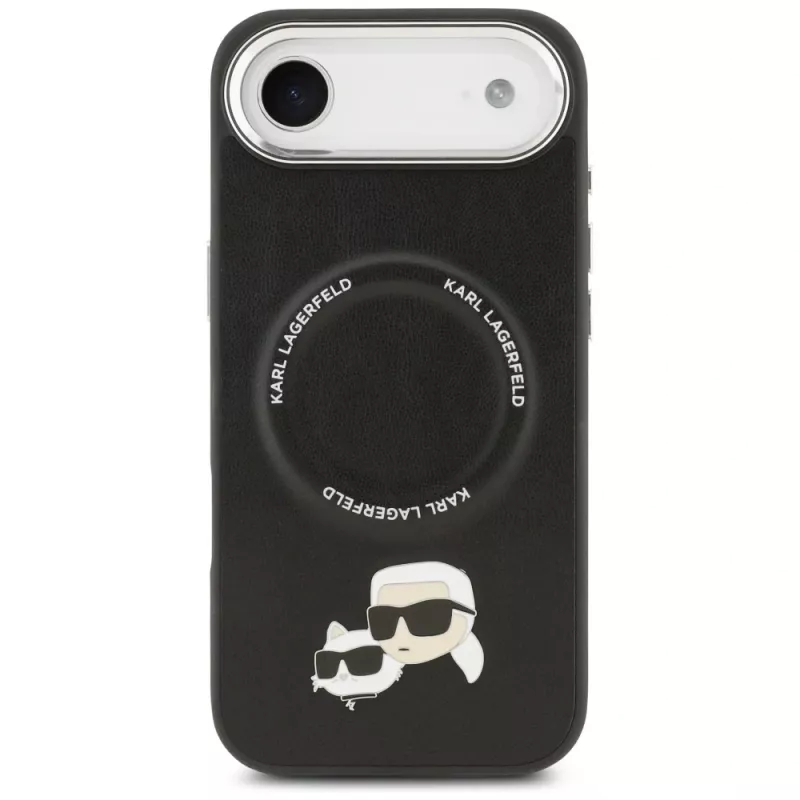 Capa KARL LAGERFELD Karl & Choupette Pins MagSafe para iPhone Air, preto