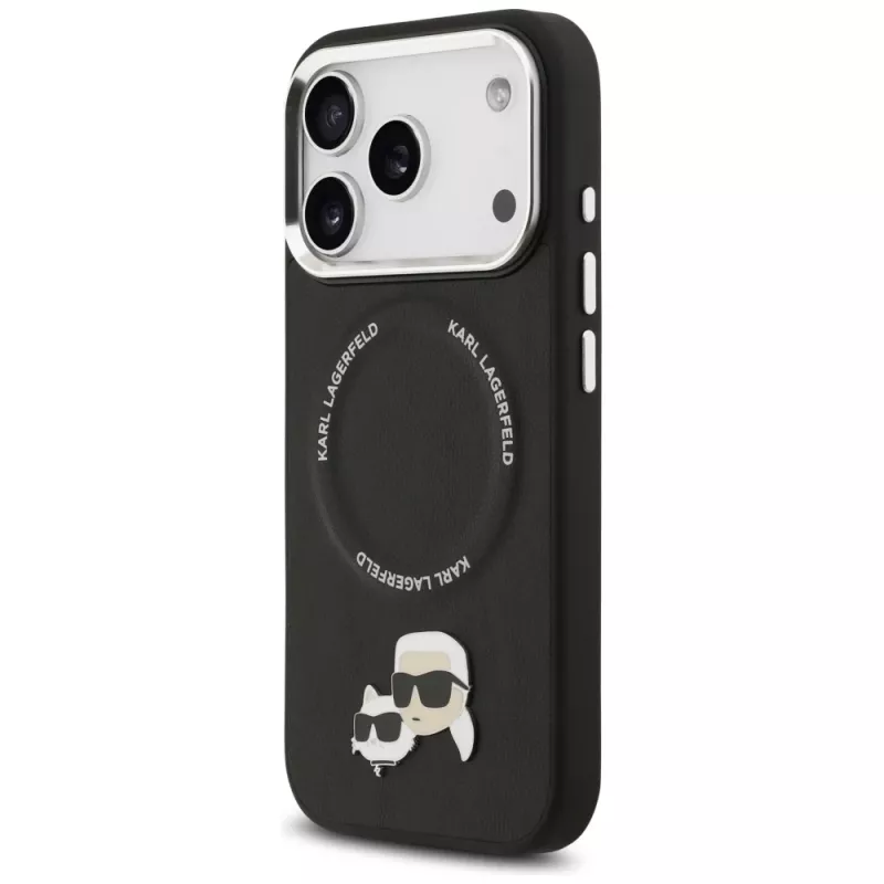 Capa KARL LAGERFELD Karl & Choupette Pins MagSafe para Apple iPhone 17 Pro - preto