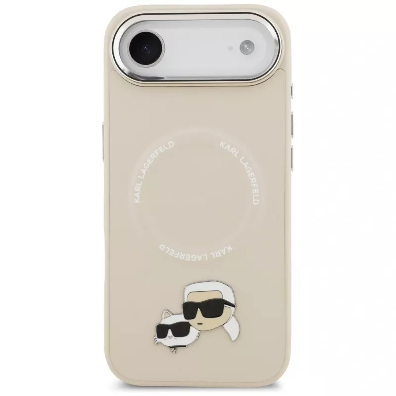 KARL LAGERFELD Karl & Choupette Pins capa MagSafe para Apple iPhone Air - bege