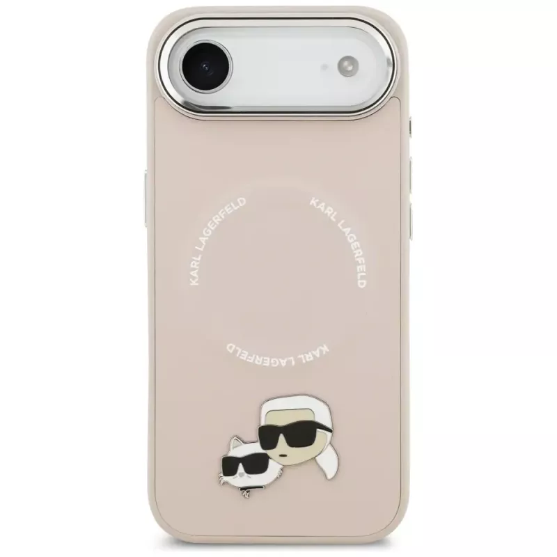 Capa KARL LAGERFELD Karl & Choupette Pins MagSafe para iPhone Air, rosa