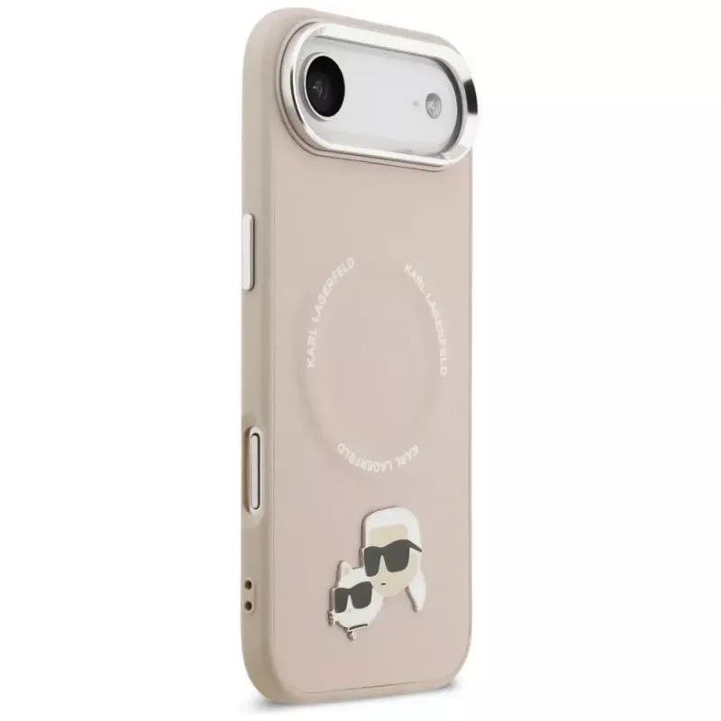 Capa KARL LAGERFELD Karl & Choupette Pins MagSafe para iPhone Air, rosa