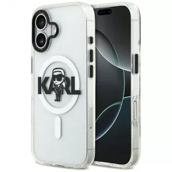 Capa KARL LAGERFELD IML Karl Sketch Logo MagSafe para Apple iPhone 17, transparente