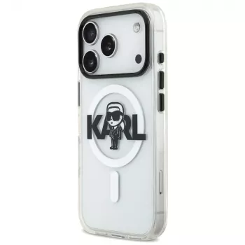 Capa KARL LAGERFELD IML Karl Sketch Logo MagSafe para iPhone 17 Pro, transparente
