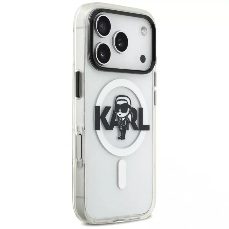 Capa KARL LAGERFELD IML Karl Sketch Logo MagSafe para iPhone 17 Pro, transparente