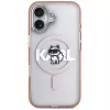 Capa MagSafe Karl Lagerfeld IML Choupette Sketch Logo para iPhone 17, rosa