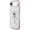 Capa MagSafe Karl Lagerfeld IML Choupette Sketch Logo para iPhone Air, rosa