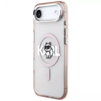 Capa MagSafe Karl Lagerfeld IML Choupette Sketch Logo para iPhone Air, rosa