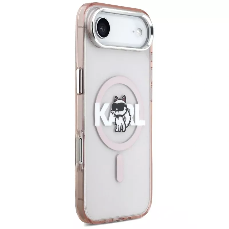 Capa MagSafe Karl Lagerfeld IML Choupette Sketch Logo para iPhone Air, rosa