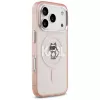 Capa MagSafe Karl Lagerfeld IML Choupette Sketch Logo para iPhone 17 Pro - rosa