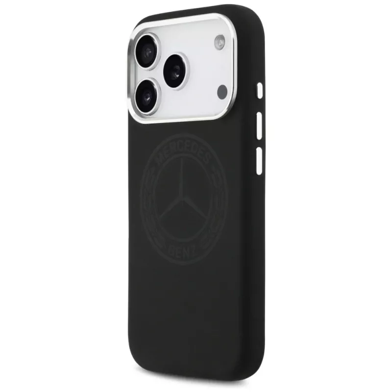 Capa MagSafe Mercedes em silicone Vintage Logo para iPhone 17 Pro, preta