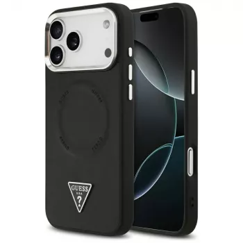 Capa MagSafe Guess Triangle Logo para Apple iPhone 17 Pro (preta)