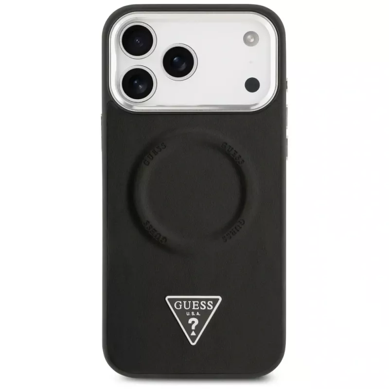 Capa MagSafe Guess Triangle Logo para Apple iPhone 17 Pro (preta)