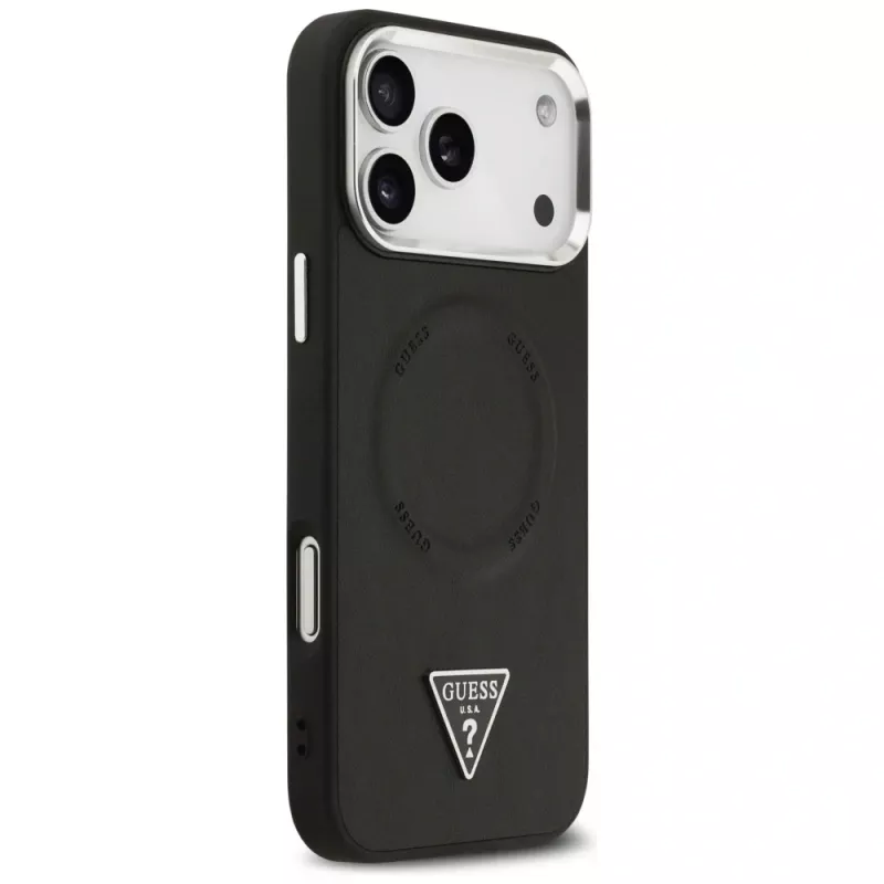 Capa MagSafe Guess Triangle Logo para Apple iPhone 17 Pro (preta)
