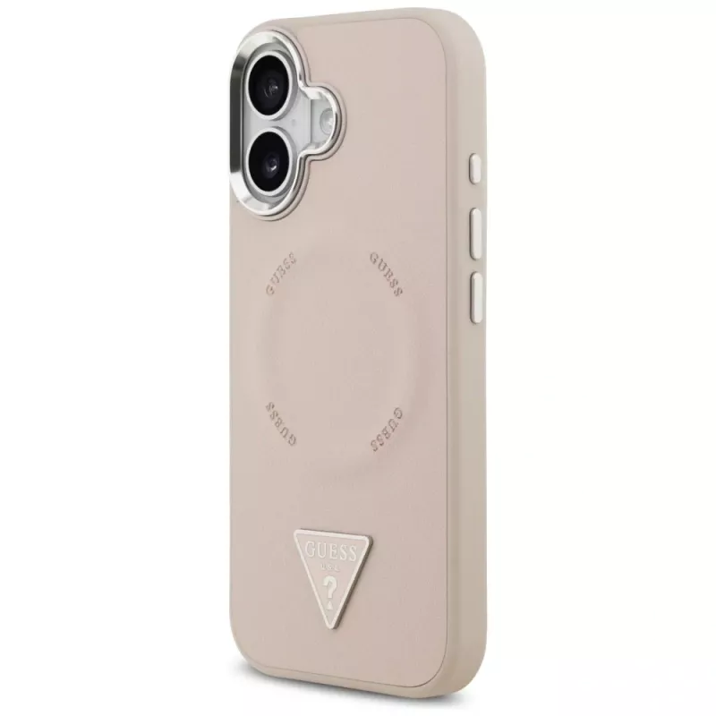 Capa MagSafe Guess Triangle Logo para iPhone 17 (rosa)