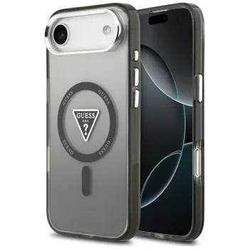 Capa MagSafe Guess IML Gradient Triangle Logo para iPhone Air, preta