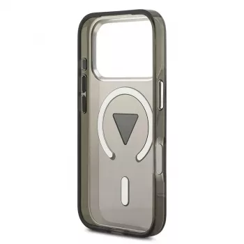 Capa MagSafe Guess IML Gradient Triangle Logo para iPhone 17 Pro, preta