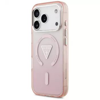 Capa MagSafe Guess IML Gradient Triangle Logo para Apple iPhone 17 Pro, rosa
